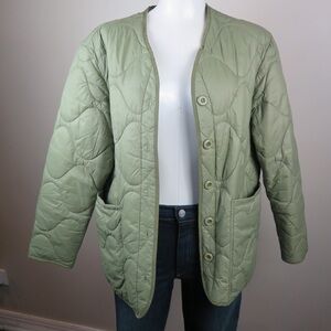 Bellivera S Classic Liner Sage Green Quilted Utility Jacket